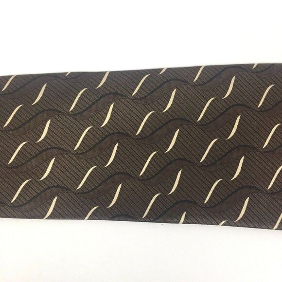 Salvatore Pellegrino Mens Necktie Brown Black Crea - Picture 4 of 6
